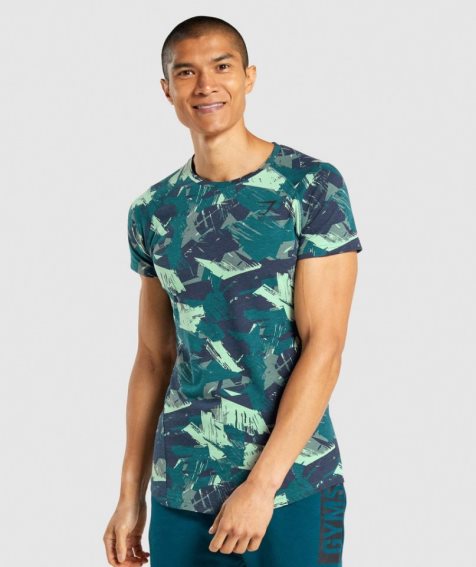 Men's Gymshark Bold T-Shirts Camo | CA 3N7AD1